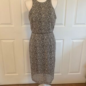 Tahari ASL Black and Cream Midi Dress